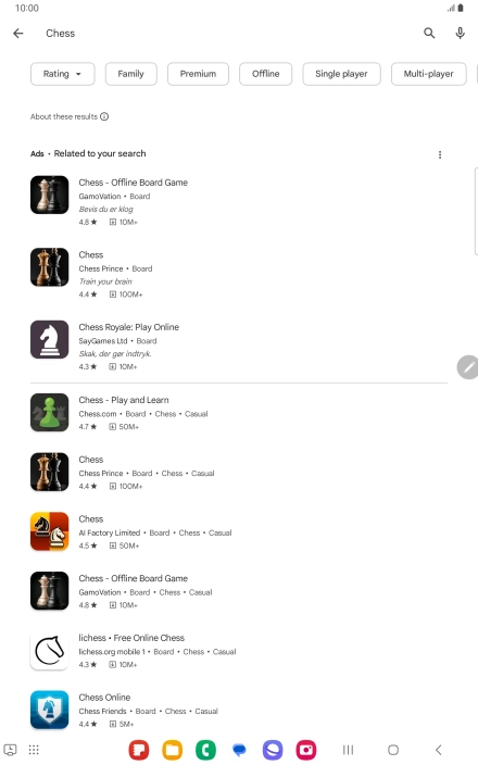 Press the required app. Press the required app.