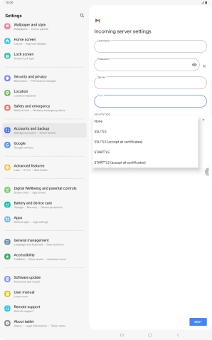 Press SSL/TLS. Press SSL/TLS.