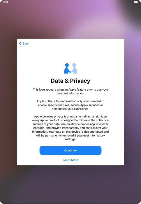 Press Continue. Press Continue.