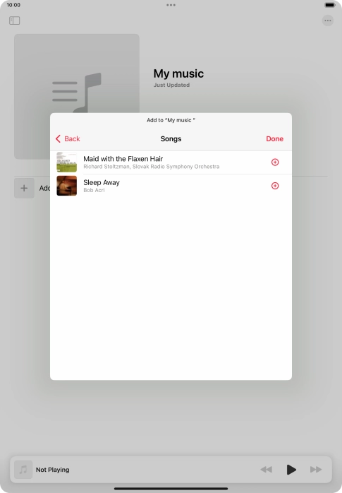 Go to the required category and press the add icon next to the required audio file. Go to the required category and press the add icon next to the required audio file.