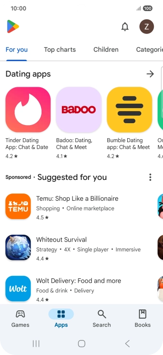 Press the profile icon. Press the profile icon.