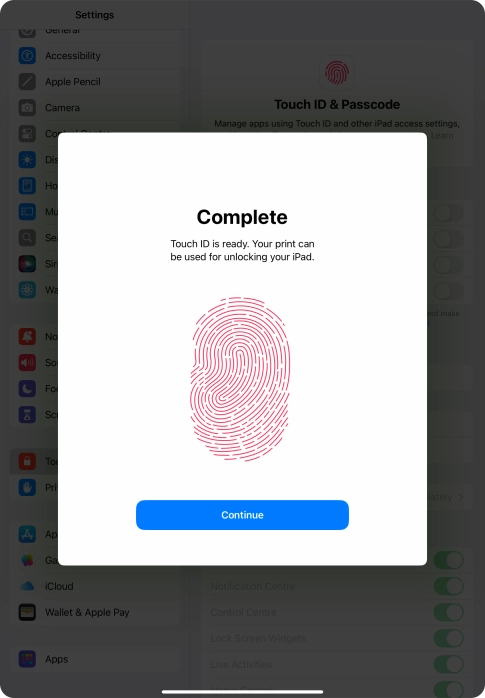 Press Continue. If you haven't previously selected a lock code, key in a code of your own choice twice. Press Continue. If you haven't previously selected a lock code, key in a code of your own choice twice.