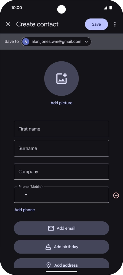 Press the address book drop down list. Press the address book drop down list.