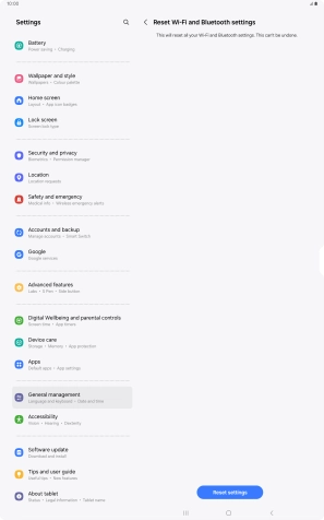 Press Reset settings. Press Reset settings.