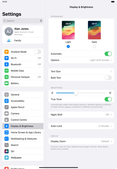 If you turn on the function, press Options and follow the instructions on the screen to select the required period of time for Dark Mode. If you turn on the function, press Options and follow the instructions on the screen to select the required period of time for Dark Mode.