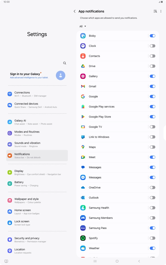 Press the drop down list. Press the drop down list.