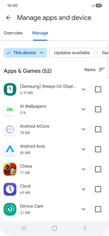 Press the required app. Press the required app.