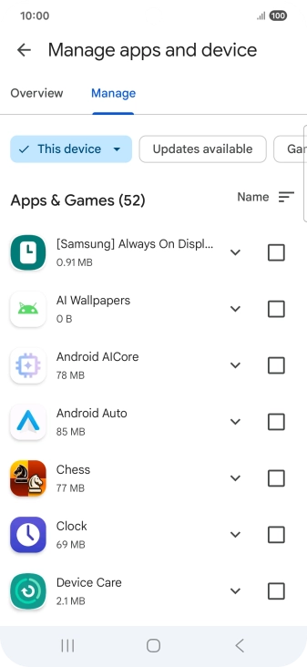Press the required app. Press the required app.