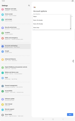 Press the required setting. Press the required setting.