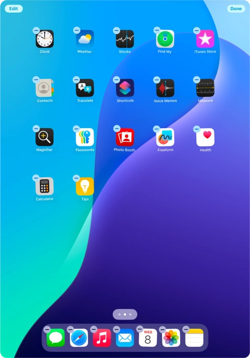Press the home screen icon. Press the home screen icon.