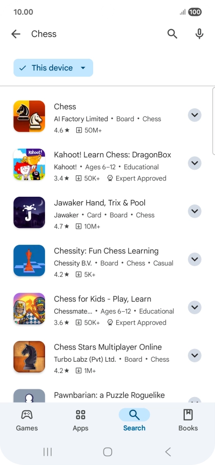 Press the required app. Press the required app.