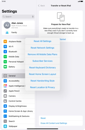 Press Reset All Settings. Press Reset All Settings.