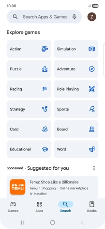 Press the search field. Press the search field.