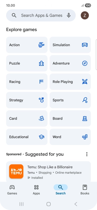 Press the search field. Press the search field.