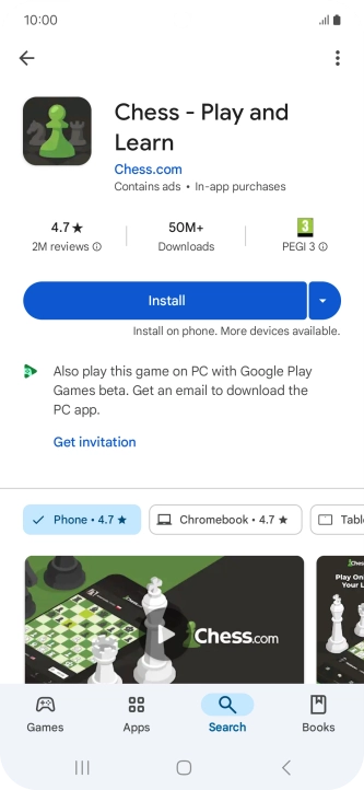 Press Install and follow the instructions on the screen to install the app. Press Install and follow the instructions on the screen to install the app.