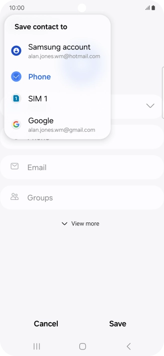 Press the required Google account. Press the required Google account.