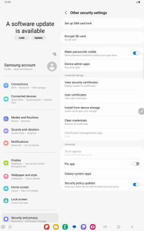 Press Set up SIM card lock. Press Set up SIM card lock.