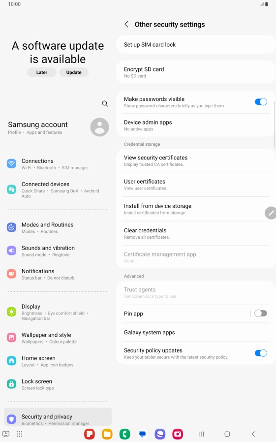 Press Set up SIM card lock. Press Set up SIM card lock.