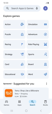 Press the search field. Press the search field.