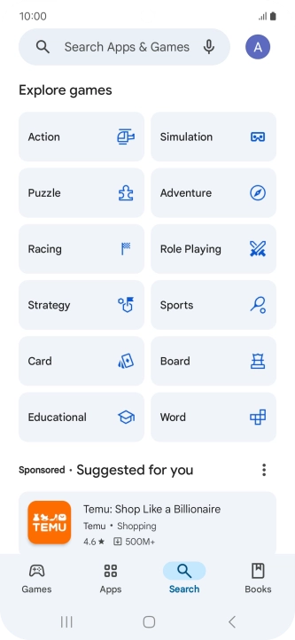 Press the search field. Press the search field.