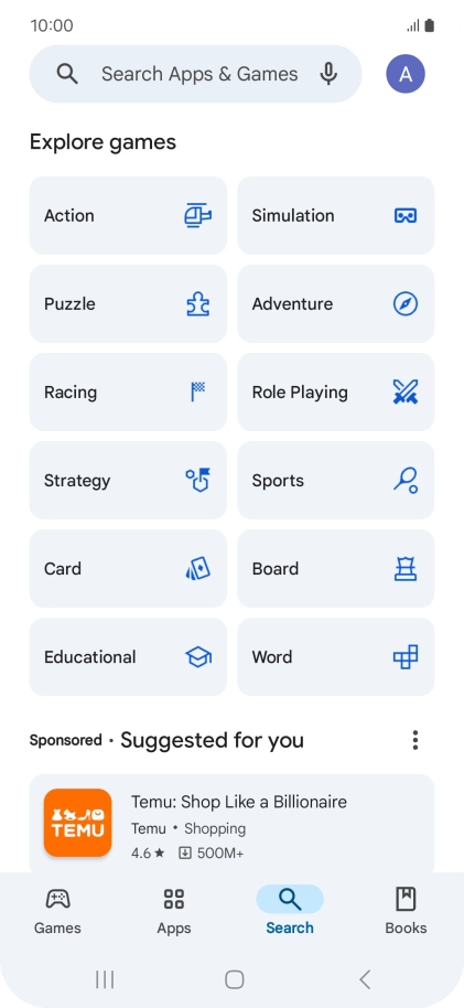 Press the search field. Press the search field.