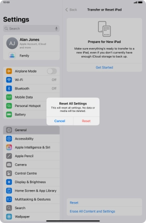 Press Reset. Press Reset.
