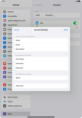 Press SMTP. Press SMTP.