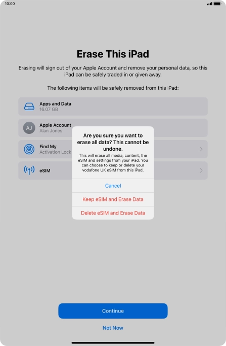 Press the required setting. Press the required setting.
