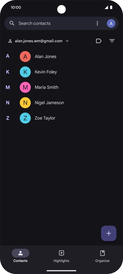 Press the new contact icon. Press the new contact icon.
