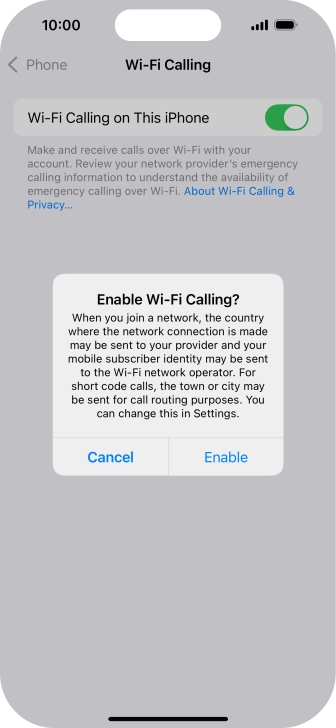 If you turn on the function, press Enable. If you turn on the function, press Enable.