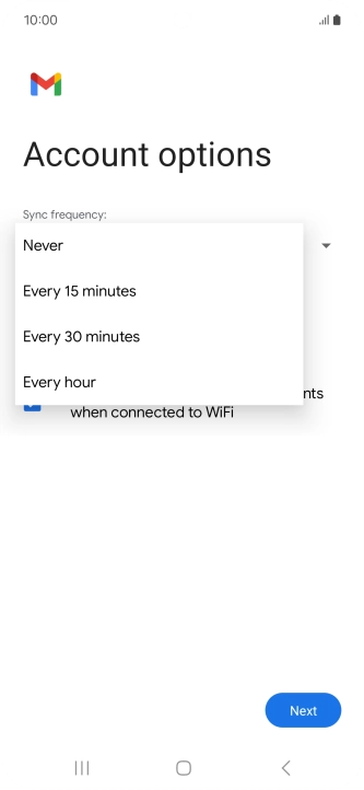Press the required setting. Press the required setting.