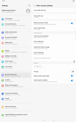 Press Set up SIM card lock. Press Set up SIM card lock.