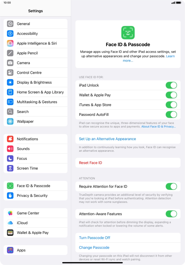 Press the indicators next to the required settings to turn them on or off. Press the indicators next to the required settings to turn them on or off.