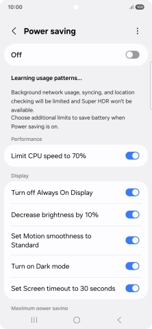 Press the indicators next to the required settings. Press the indicators next to the required settings.