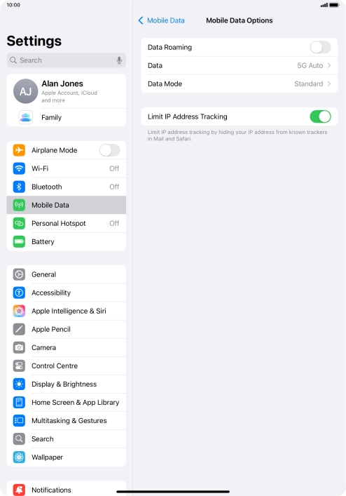 Press Data Mode. Press Data Mode.
