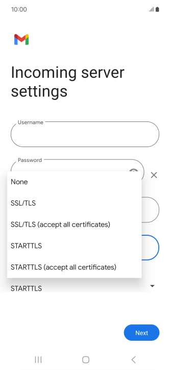 Press SSL/TLS. Press SSL/TLS.
