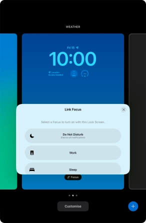 Press the required focus mode. Press the required focus mode.
