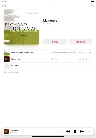 Press the song title. Press the song title.