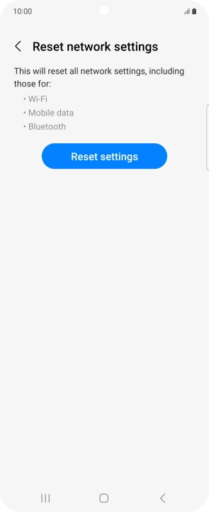 Press Reset settings. Press Reset settings.