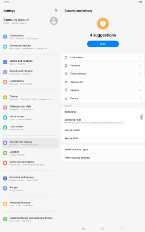 Press Other security settings. Press Other security settings.