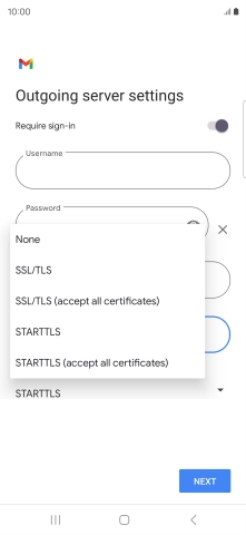 Press SSL/TLS. Press SSL/TLS.