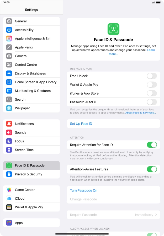 Press Set Up Face ID. Press Set Up Face ID.