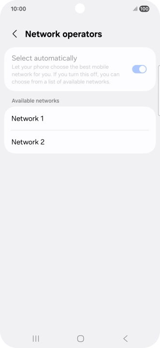 Press the required network. Press the required network.