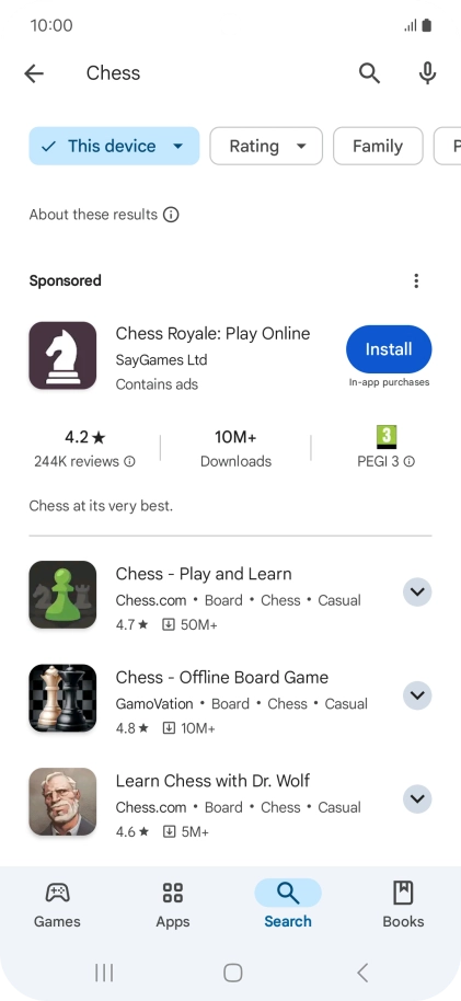 Press the required app. Press the required app.