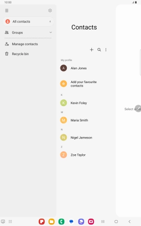 Press Manage contacts. Press Manage contacts.