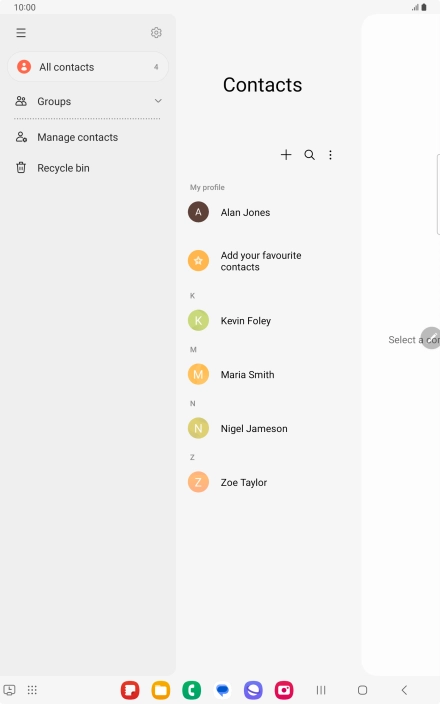 Press Manage contacts. Press Manage contacts.