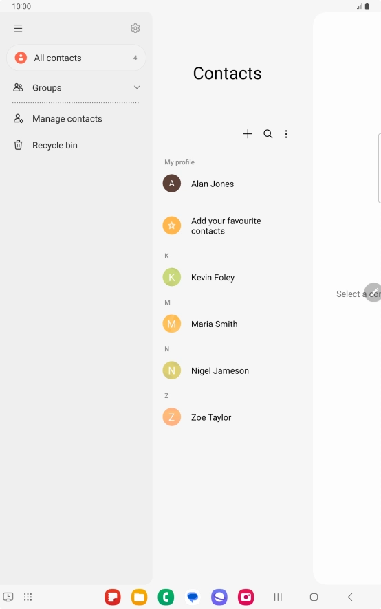 Press Manage contacts. Press Manage contacts.