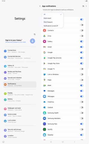 Press the required setting. Press the required setting.