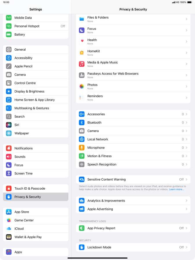 Press App Privacy Report. Press App Privacy Report.
