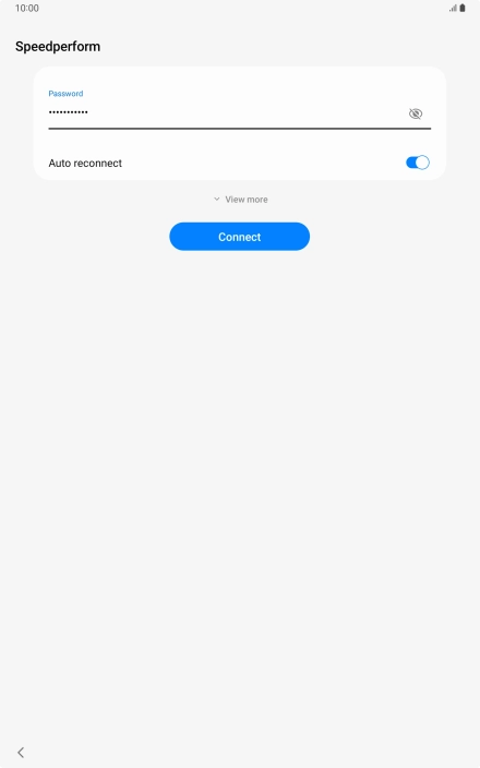 Key in the password for the Wi-Fi network and press Connect. Key in the password for the Wi-Fi network and press Connect.